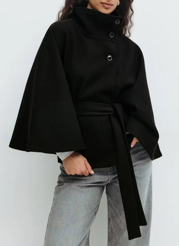 Women's Wool-Effect Belted Cape Coat