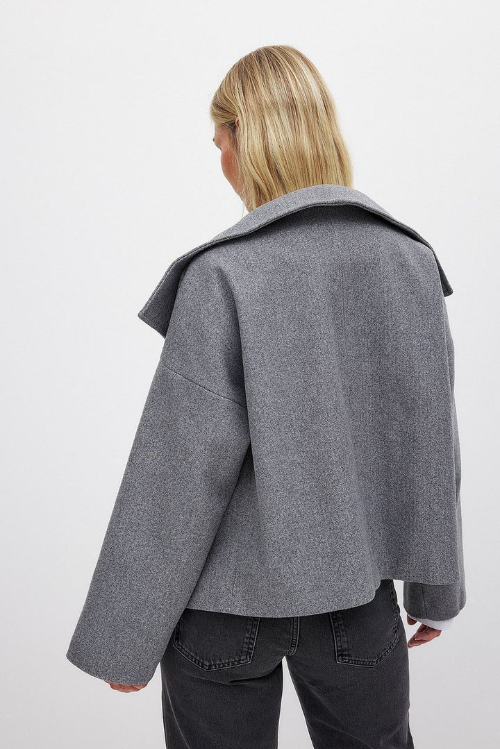 Short Oversized Double-Breasted Jacket for Women