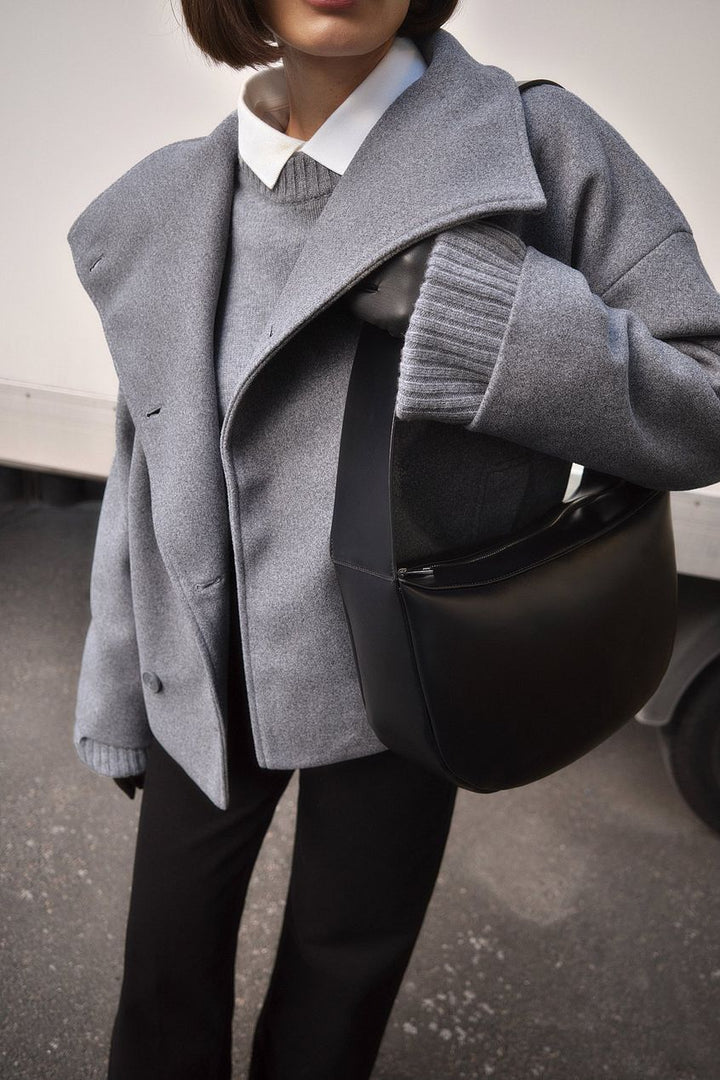 Short Oversized Double-Breasted Jacket for Women