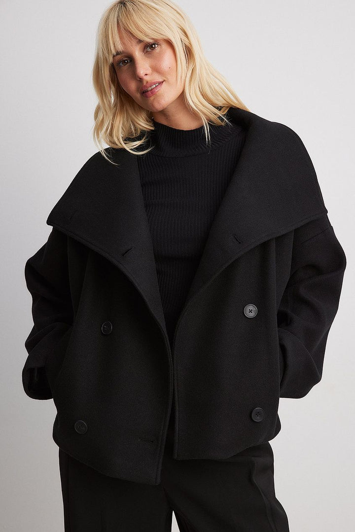 Short Oversized Double-Breasted Jacket for Women