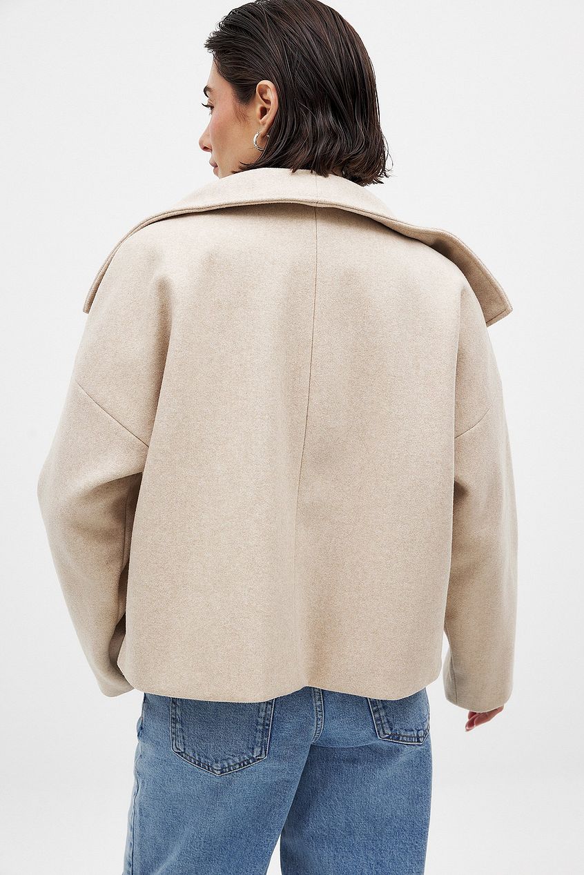 Short Oversized Double-Breasted Jacket for Women