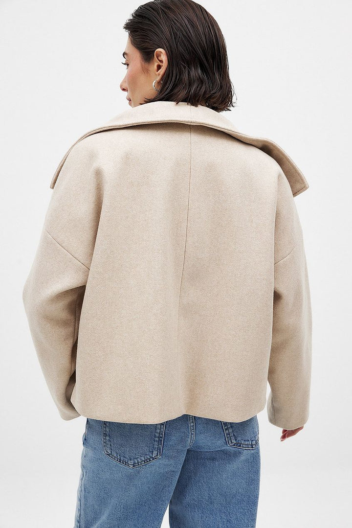 Short Oversized Double-Breasted Jacket for Women