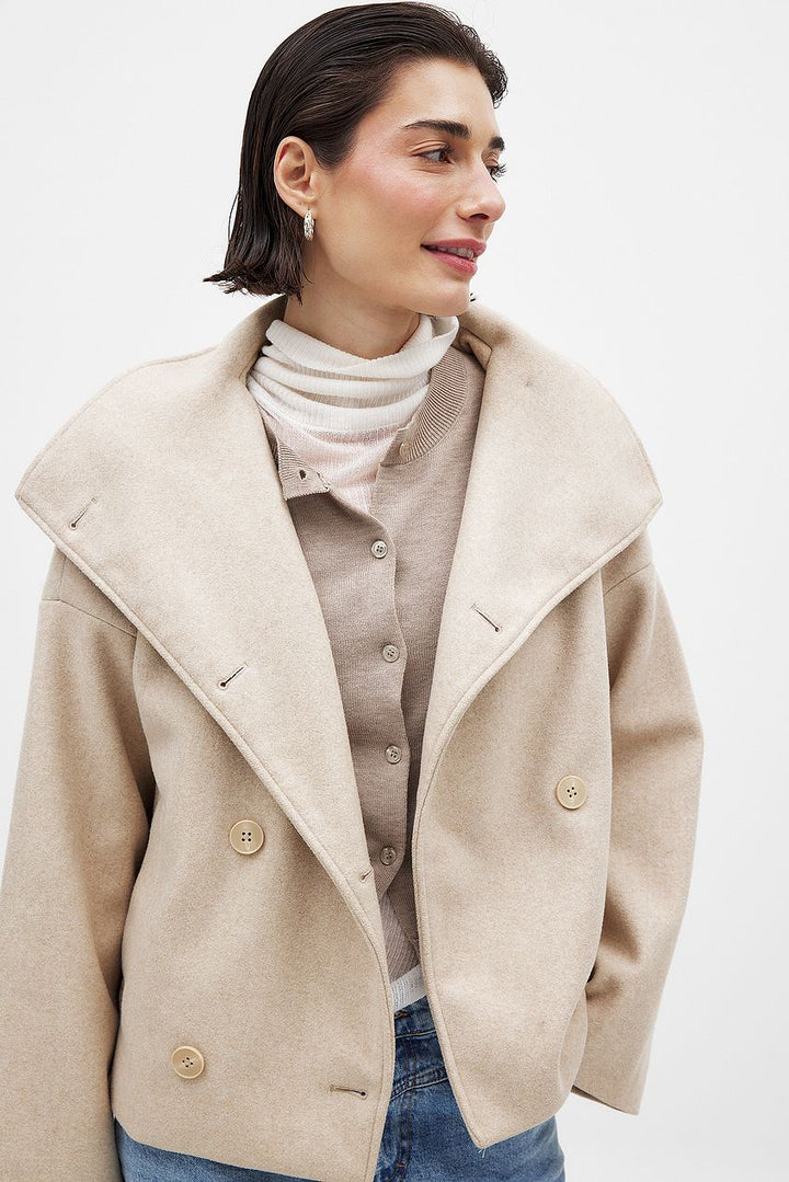 Short Oversized Double-Breasted Jacket for Women