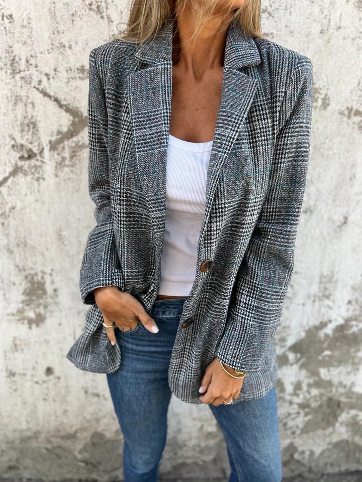 Women's Tailored Plaid Blazer