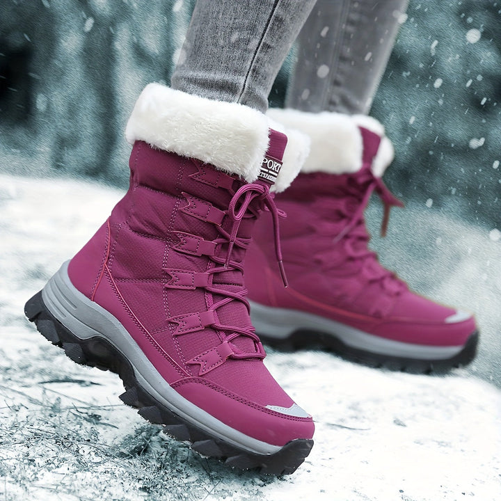 Women's Faux Fur Cuff Snow Boots
