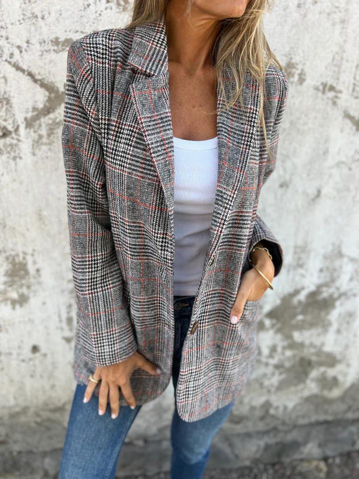 Women's Tailored Plaid Blazer