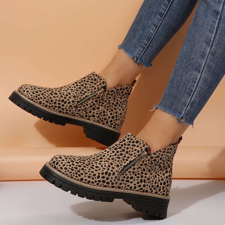 Women's Leopard Print Orthopaedic Ankle Boots