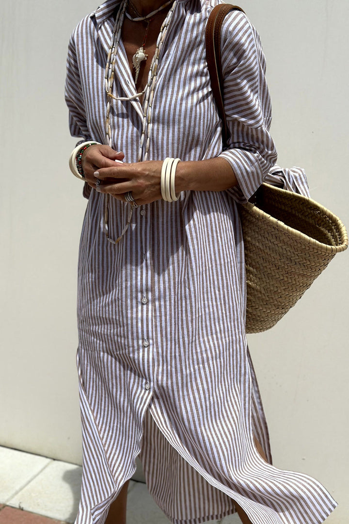 Classic & Effortless Striped Shirt Dress