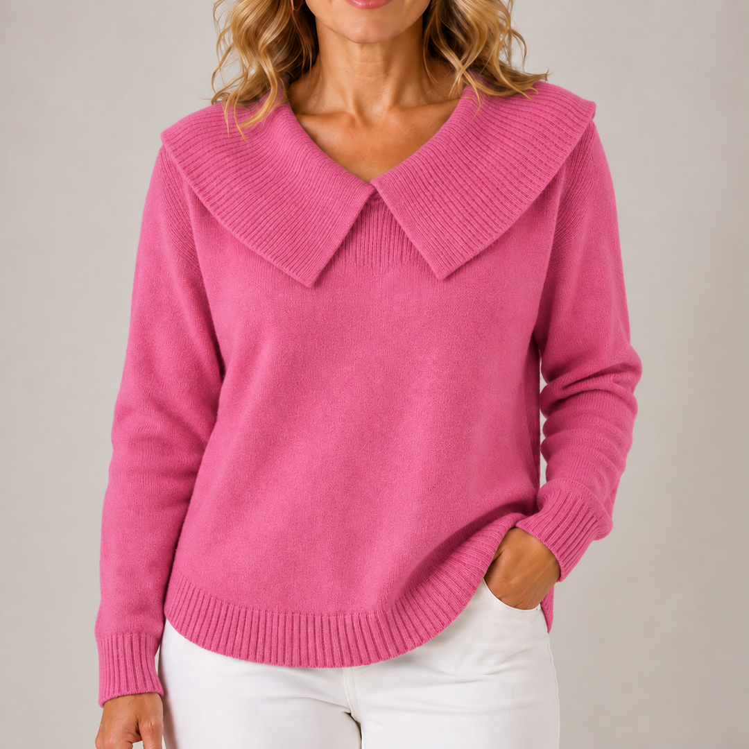 Women's Oversized Collar Knit Sweater