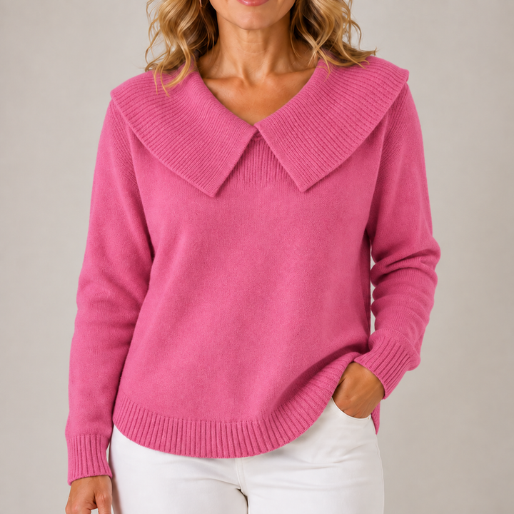 Women's Oversized Collar Knit Sweater