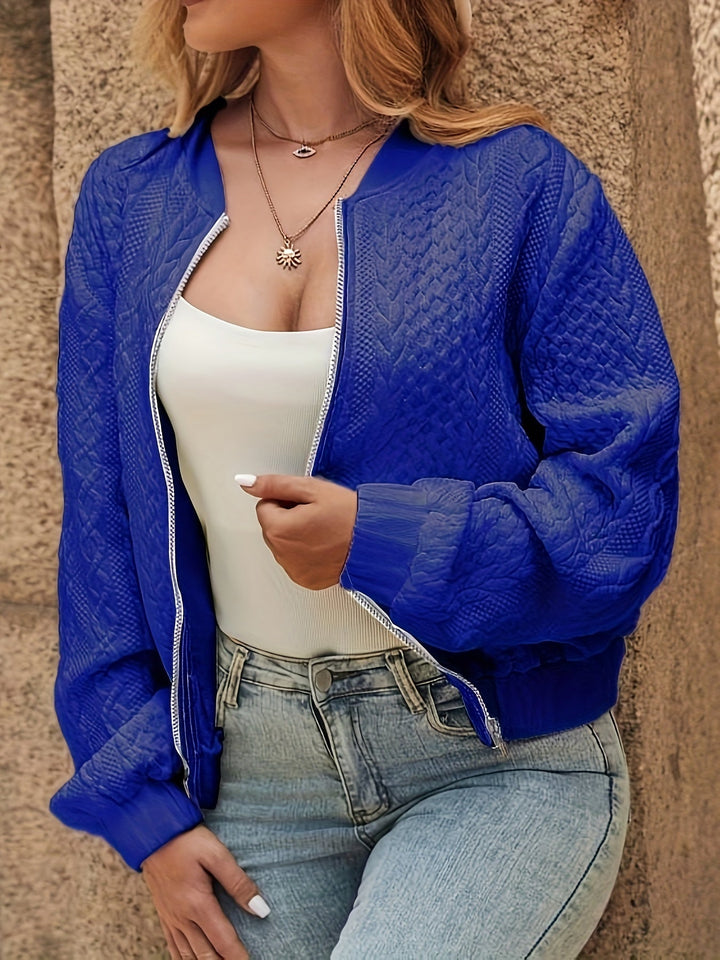 Women's Oversized Jacquard Bomber Jacket