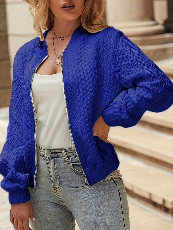 Women's Oversized Jacquard Bomber Jacket