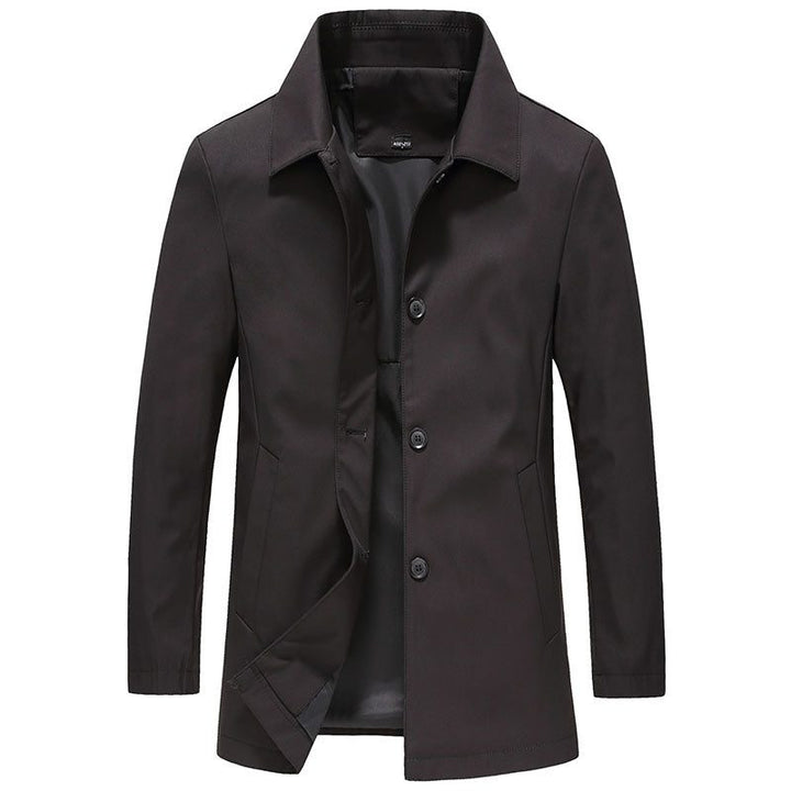 Men's Button-Down Collar Trench Coat