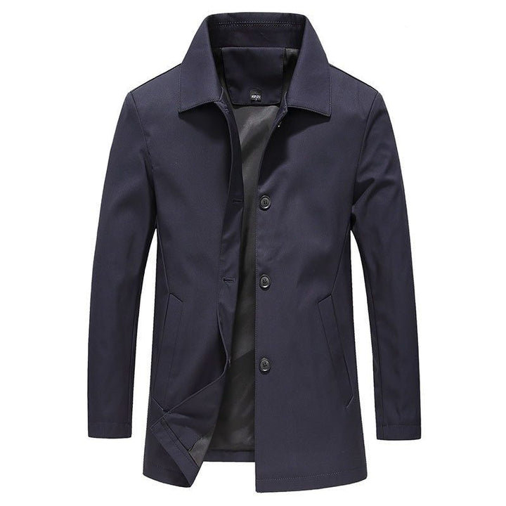 Men's Button-Down Collar Trench Coat