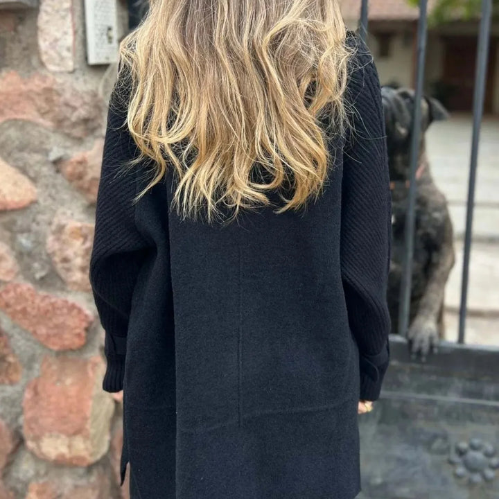 Women's Double-Breasted Knit Sleeve Coat
