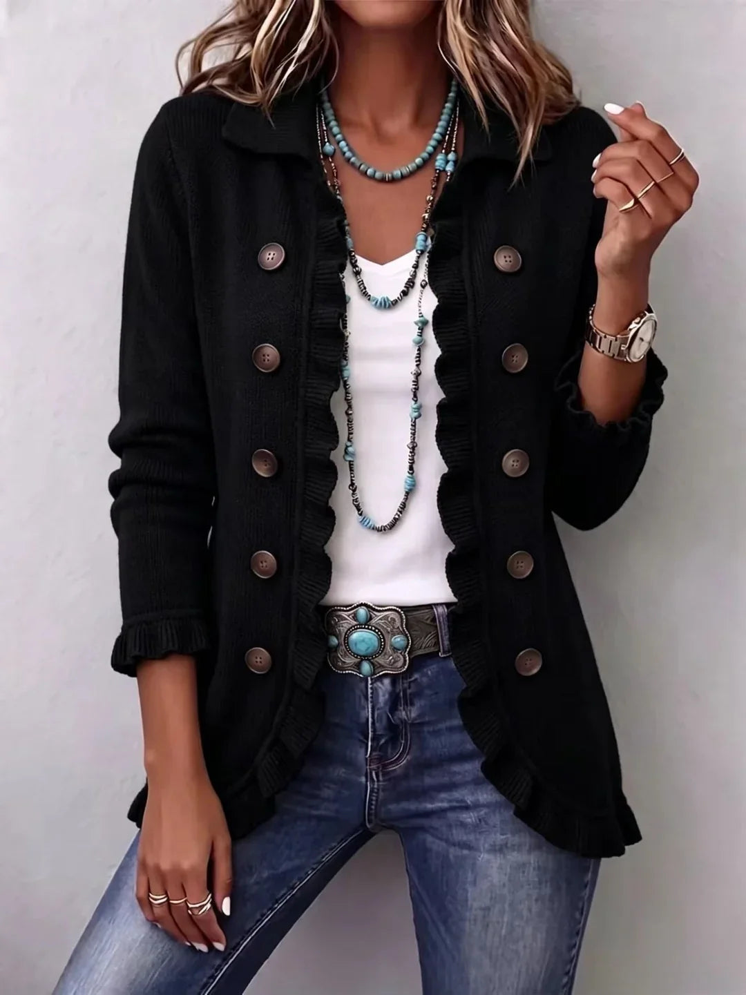 Women's Boho Ruffled Jacket