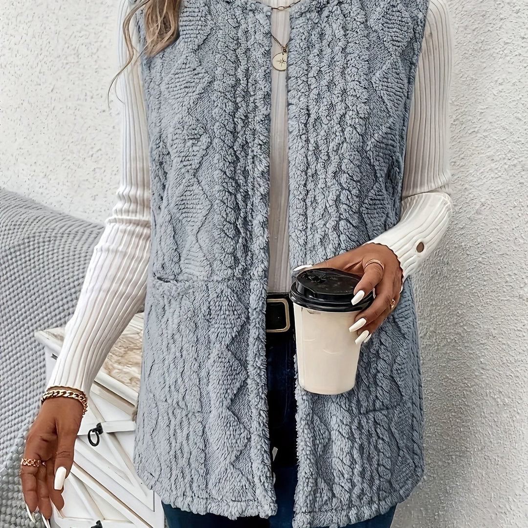 Women's Textured Longline Sleeveless Vest