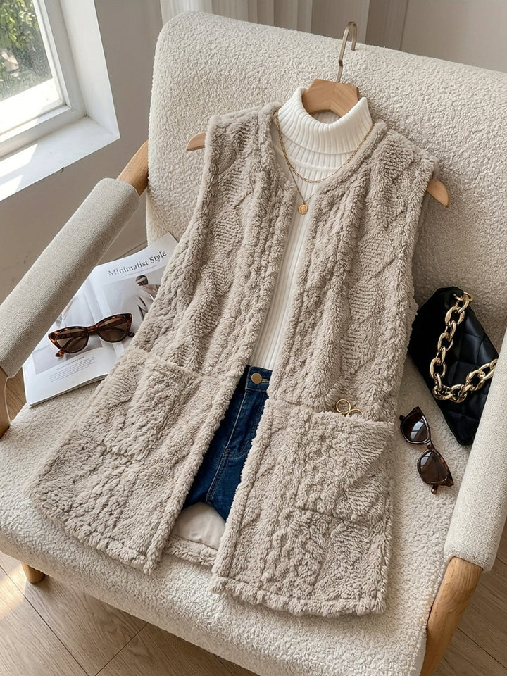 Women's Textured Longline Sleeveless Vest