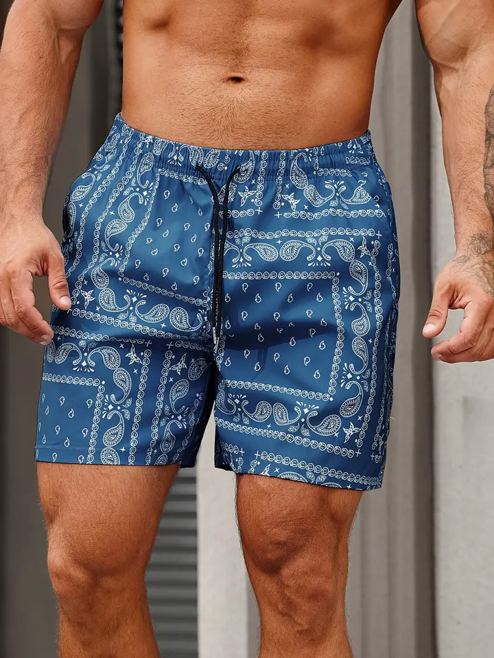 Men's Paisley Drawstring Swim Shorts