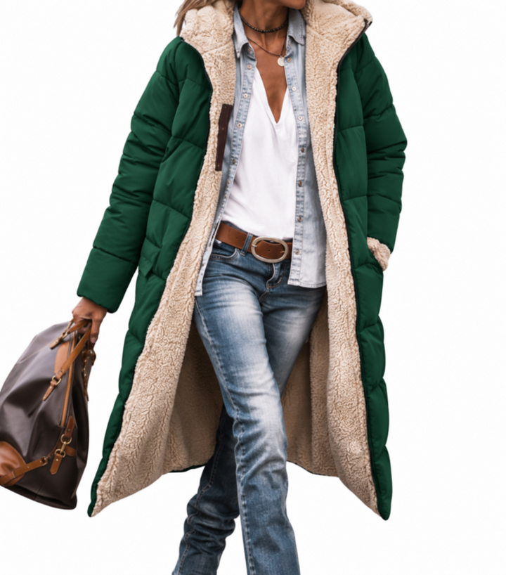 Women's Reversible Sherpa Puffer Coat