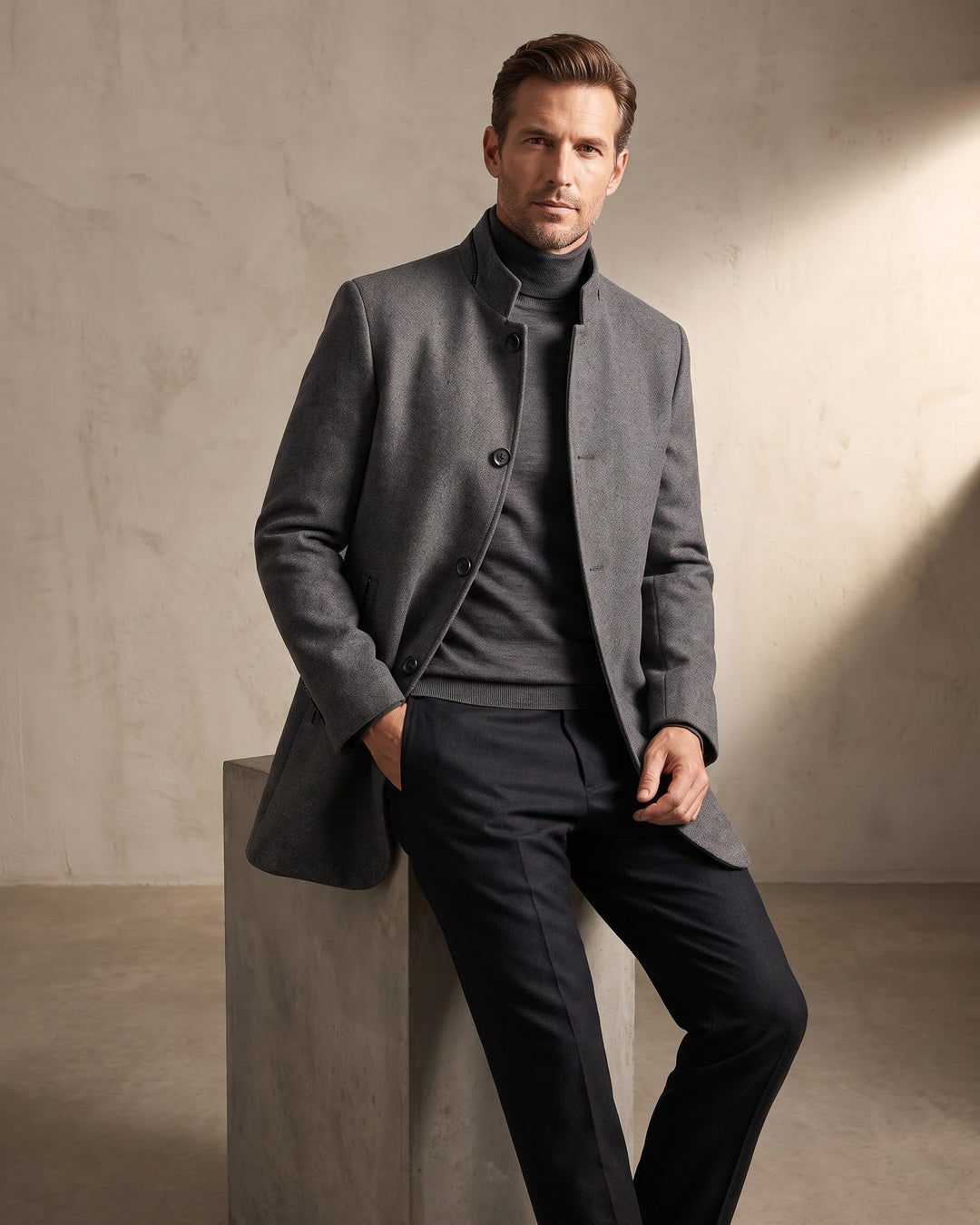 Men's Wool-Blend Coat