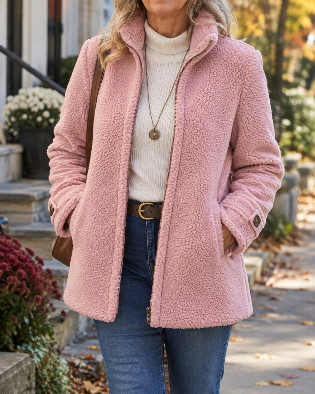 Women's Cozy Stand Collar Sherpa Jacket