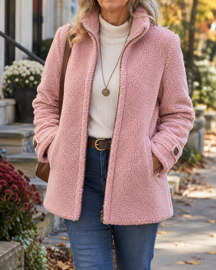 Women's Cozy Stand Collar Sherpa Jacket