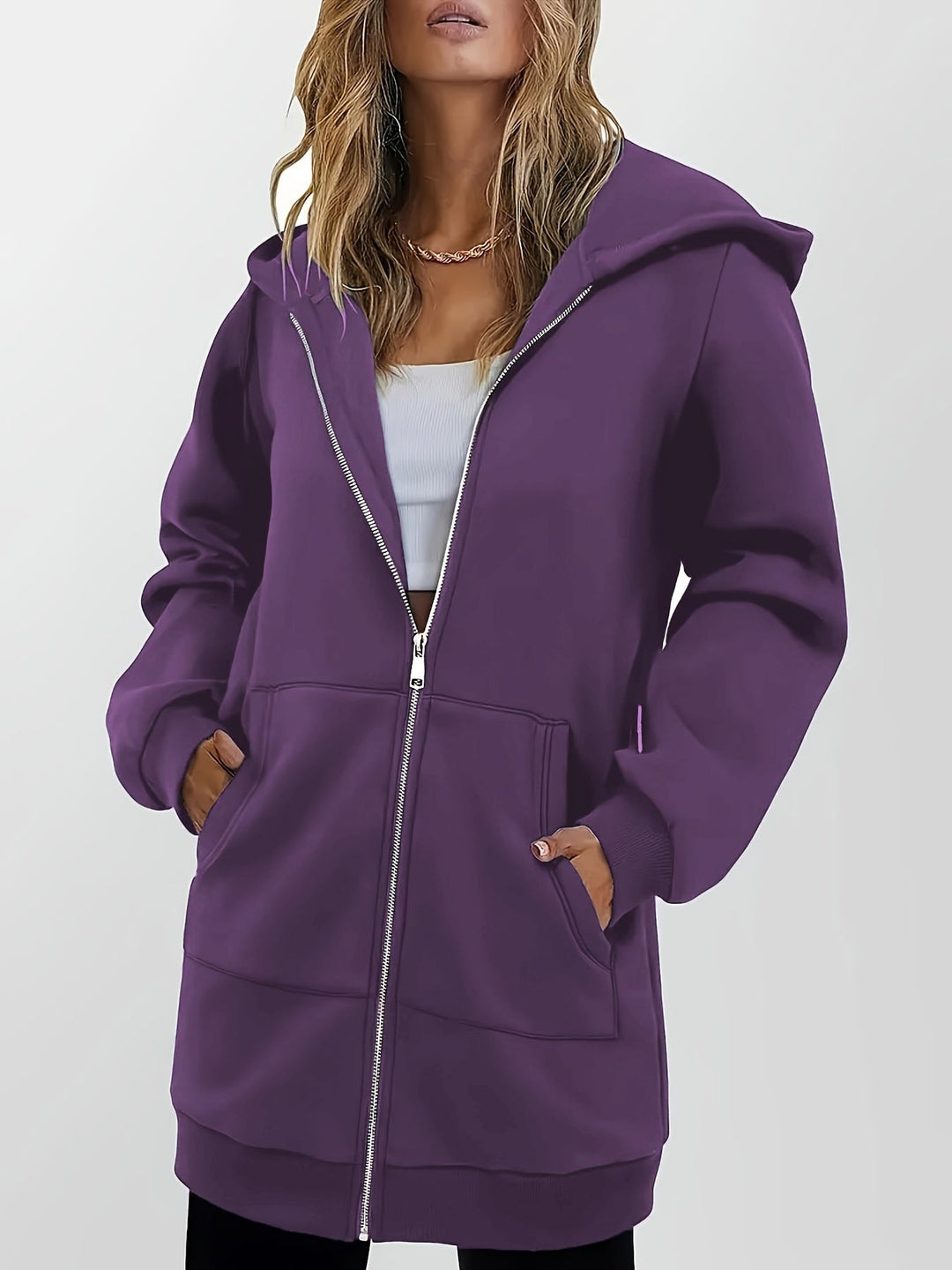 Women's Longline Hooded Zip Jacket