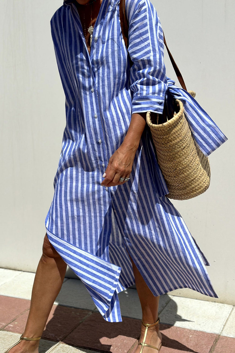Classic & Effortless Striped Shirt Dress