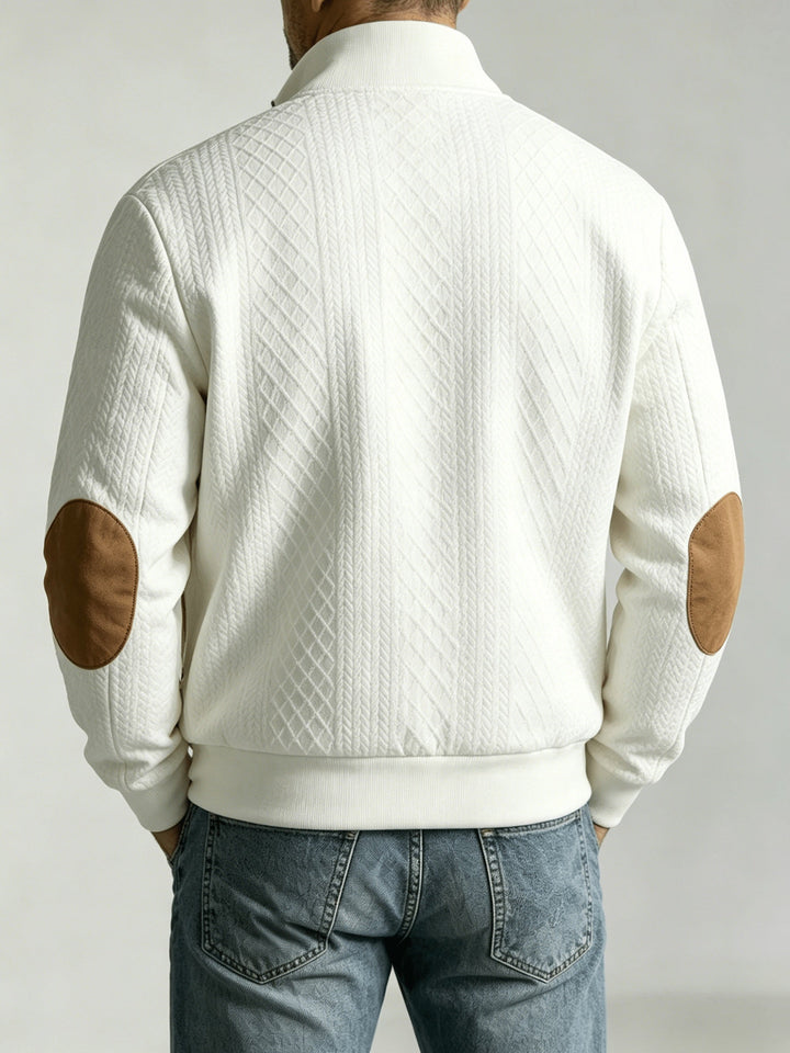 Men's Diamond Jacquard Knit Baseball Jacket