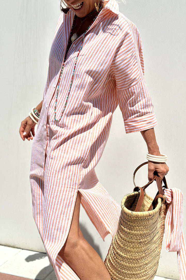 Classic & Effortless Striped Shirt Dress