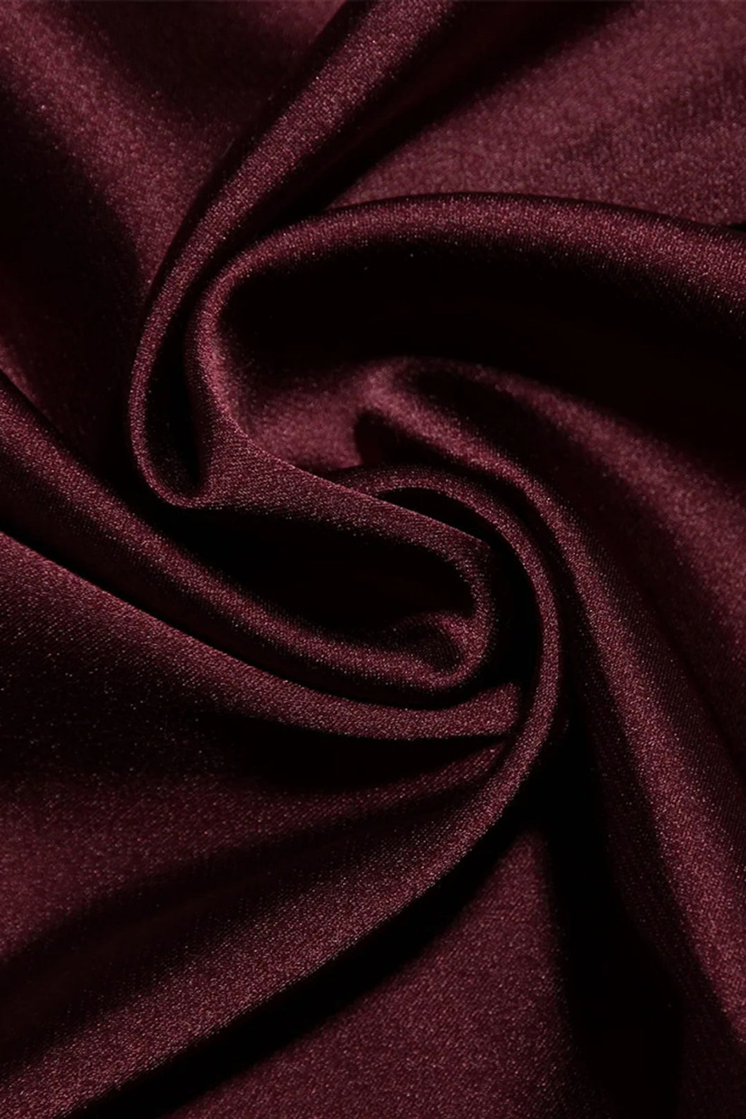 Burgundy Satin Asymmetrical Mini Dress