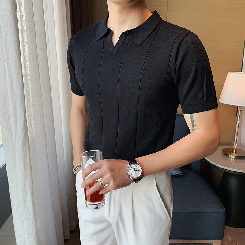 V-Neck Knit Polo