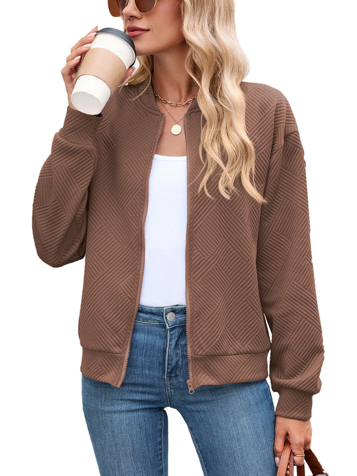 Women's Textured Stretch Bomber Jacket
