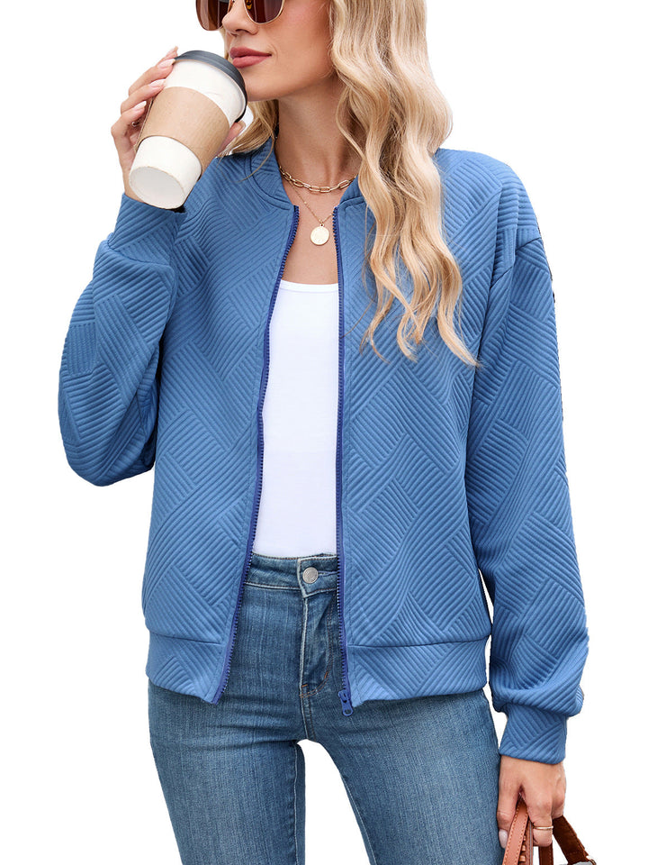 Women's Textured Stretch Bomber Jacket
