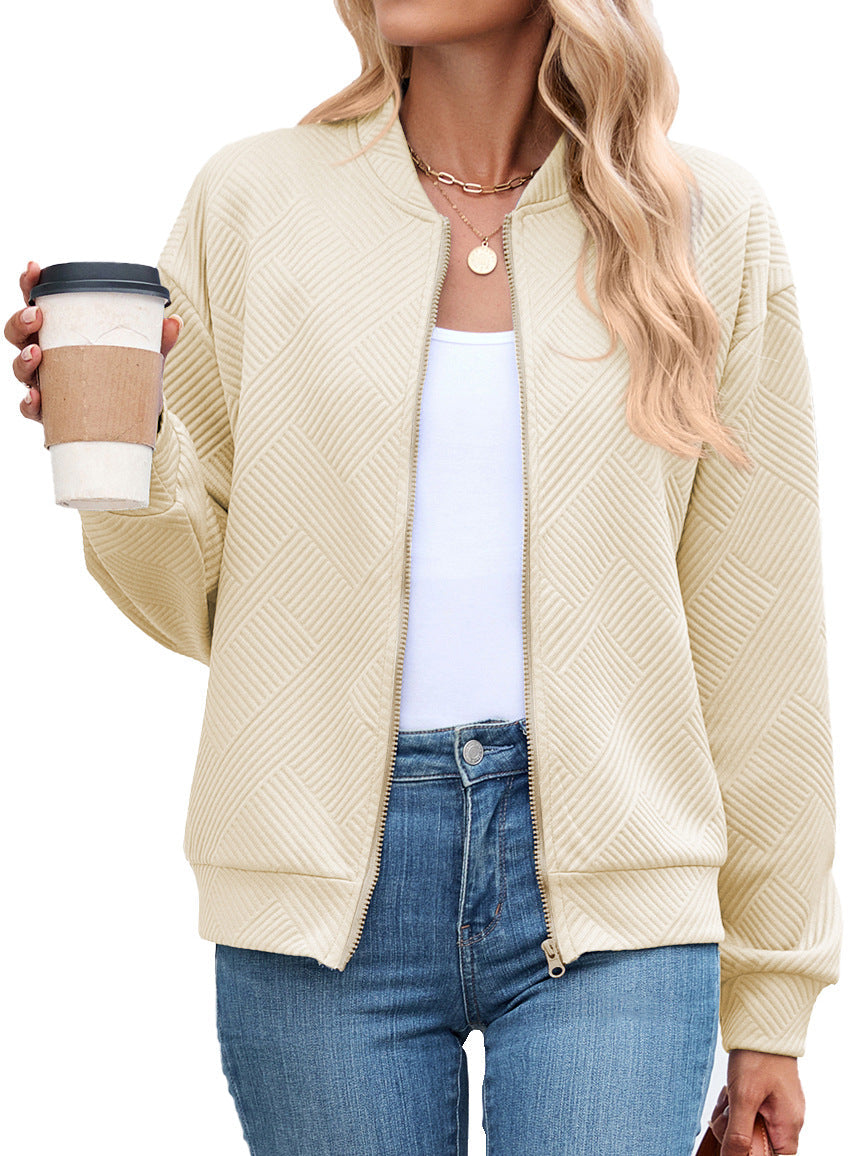 Women's Textured Stretch Bomber Jacket