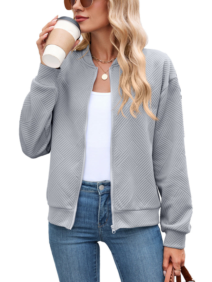 Women's Textured Stretch Bomber Jacket
