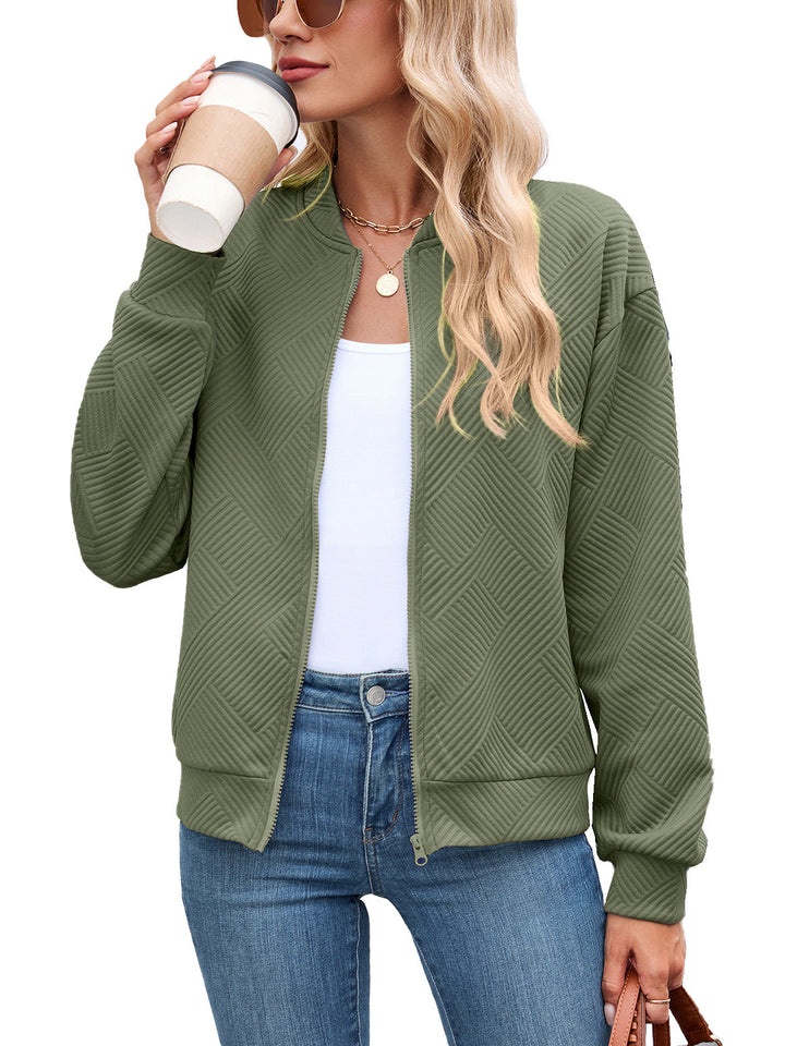 Women's Textured Stretch Bomber Jacket