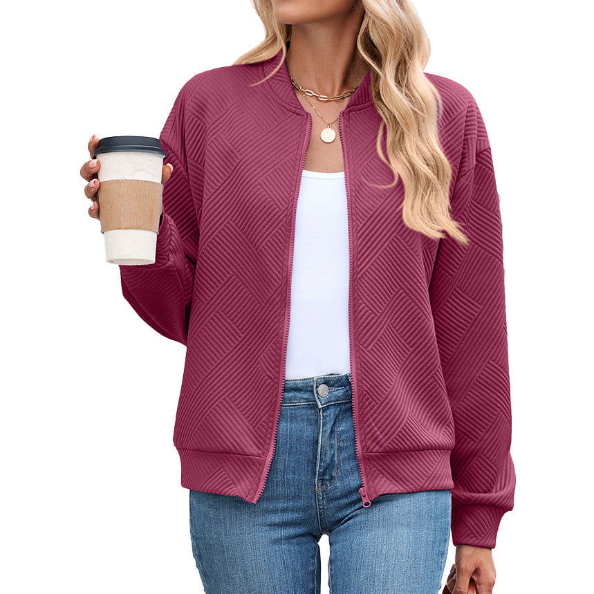 Women's Textured Stretch Bomber Jacket