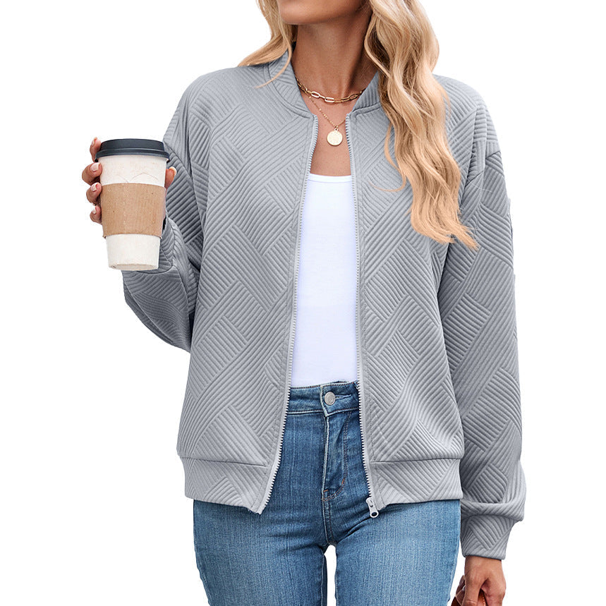 Women's Textured Stretch Bomber Jacket