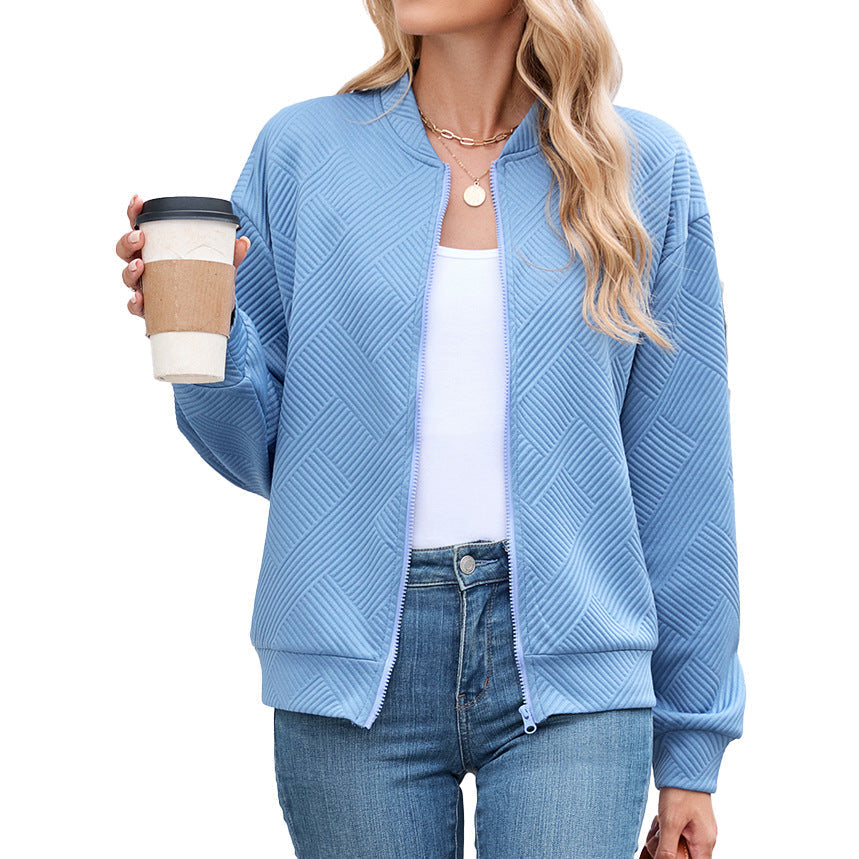 Women's Textured Stretch Bomber Jacket