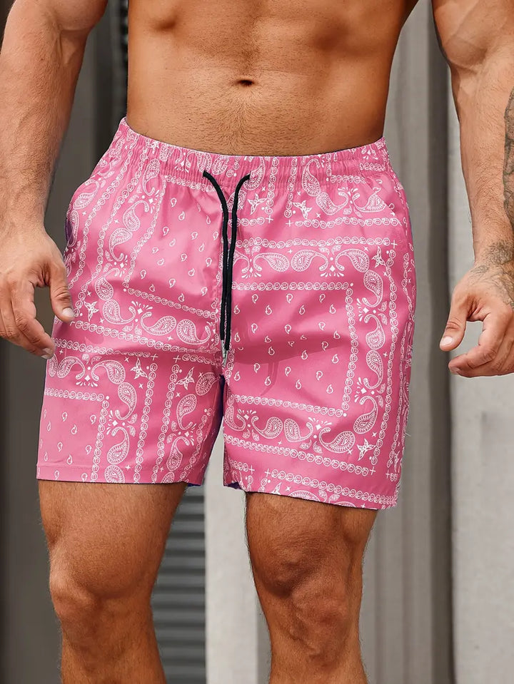 Men's Paisley Drawstring Swim Shorts