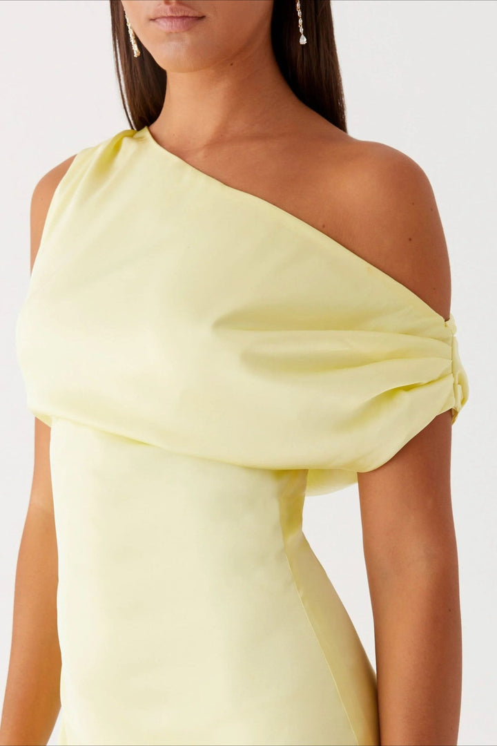 Asymmetric One-Shoulder High-Waist Maxi Dress