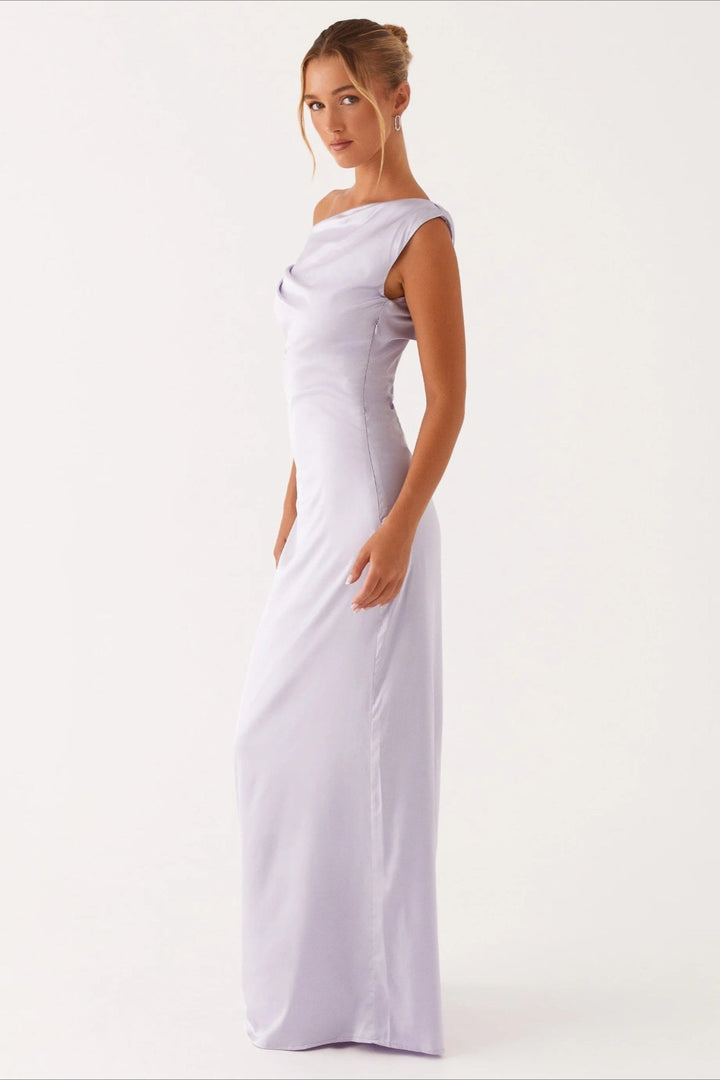Asymmetric One-Shoulder High-Waist Maxi Dress