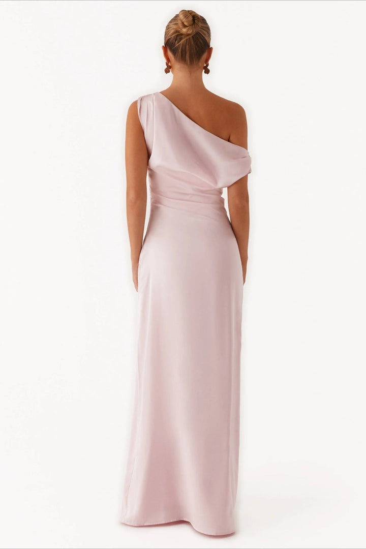 Asymmetric One-Shoulder High-Waist Maxi Dress