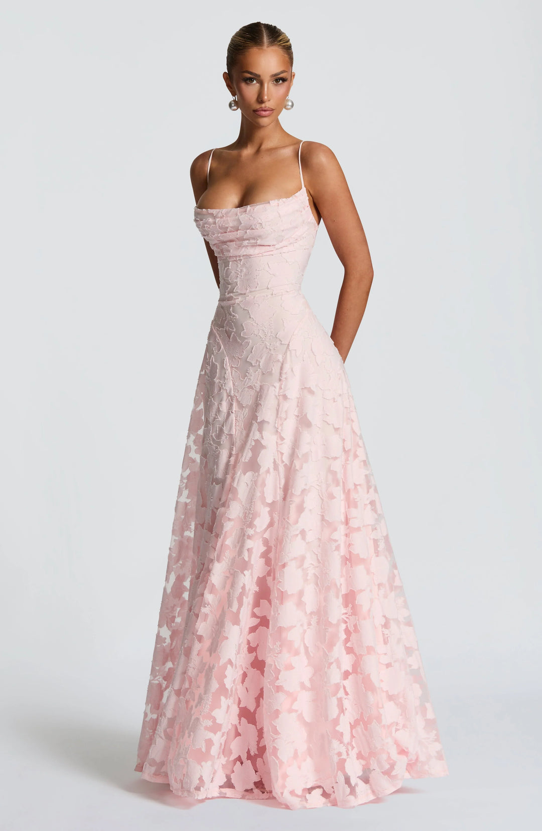 Backless Chiffon Spaghetti Strap Maxi Dress