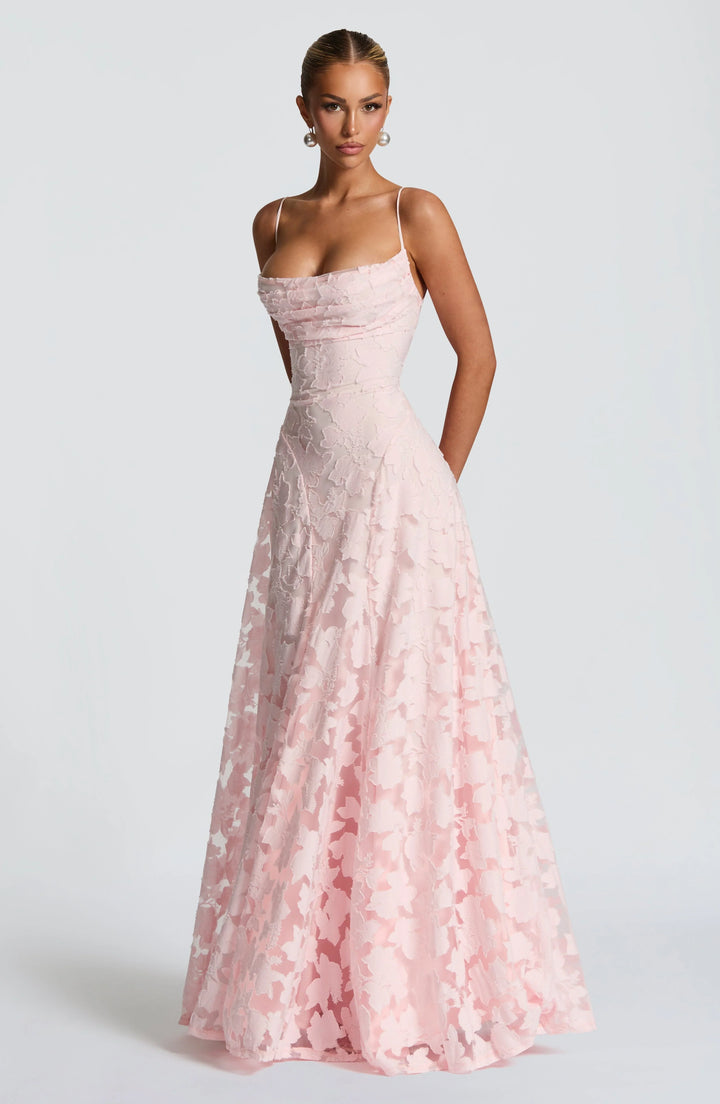 Backless Chiffon Spaghetti Strap Maxi Dress