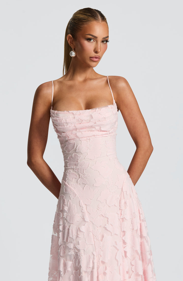 Backless Chiffon Spaghetti Strap Maxi Dress