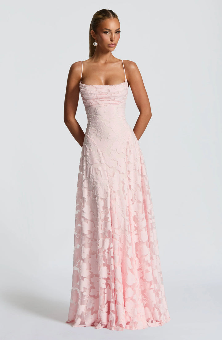 Backless Chiffon Spaghetti Strap Maxi Dress