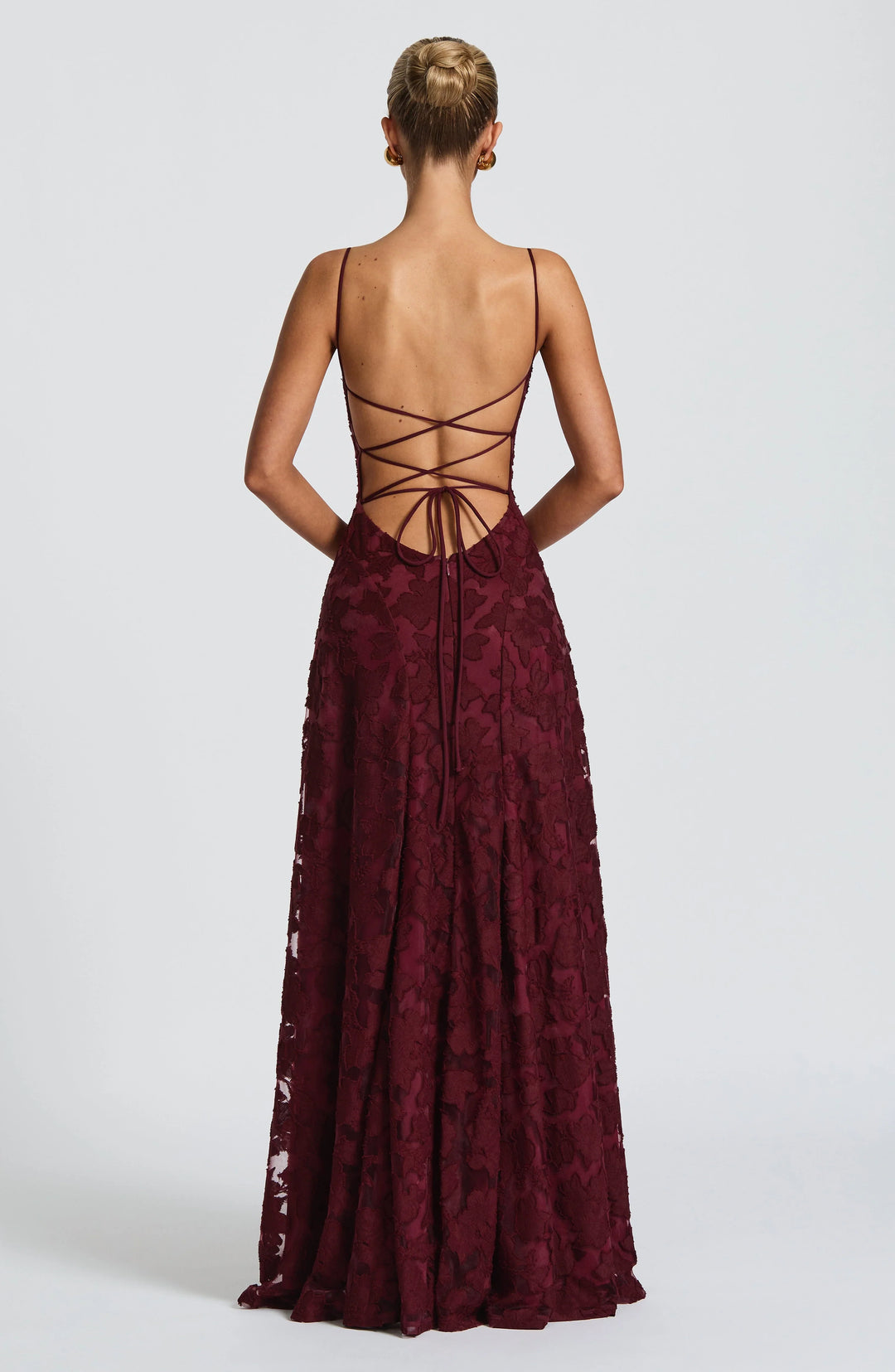 Backless Chiffon Spaghetti Strap Maxi Dress